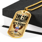 Gun Permit Dog Tag Stainless Steel or 18k Gold 24" Chain-Express Your Love Gifts