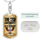 Gun Permit Swivel Keychain Dog Tag Stainless Steel or 18k Gold-Express Your Love Gifts
