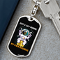 Guy Mining Own Business Crypto Keychain Stainless Steel or 18k Gold Dog Tag Keyring-Express Your Love Gifts
