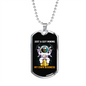 Guy Mining Own Business Crypto Necklace Stainless Steel or 18k Gold Dog Tag 24" Chain-Express Your Love Gifts