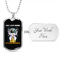 Guy Mining Own Business Crypto Necklace Stainless Steel or 18k Gold Dog Tag 24" Chain-Express Your Love Gifts