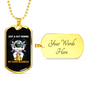 Guy Mining Own Business Crypto Necklace Stainless Steel or 18k Gold Dog Tag 24" Chain-Express Your Love Gifts