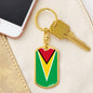Guyana Flag Keychain Dog Tag Stainless Steel or 18k Gold-Express Your Love Gifts