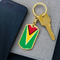 Guyana Flag Keychain Dog Tag Stainless Steel or 18k Gold-Express Your Love Gifts