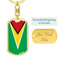 Guyana Flag Keychain Dog Tag Stainless Steel or 18k Gold-Express Your Love Gifts