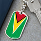 Guyana Flag Keychain Dog Tag Stainless Steel or 18k Gold-Express Your Love Gifts