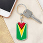 Guyana Flag Keychain Dog Tag Stainless Steel or 18k Gold-Express Your Love Gifts