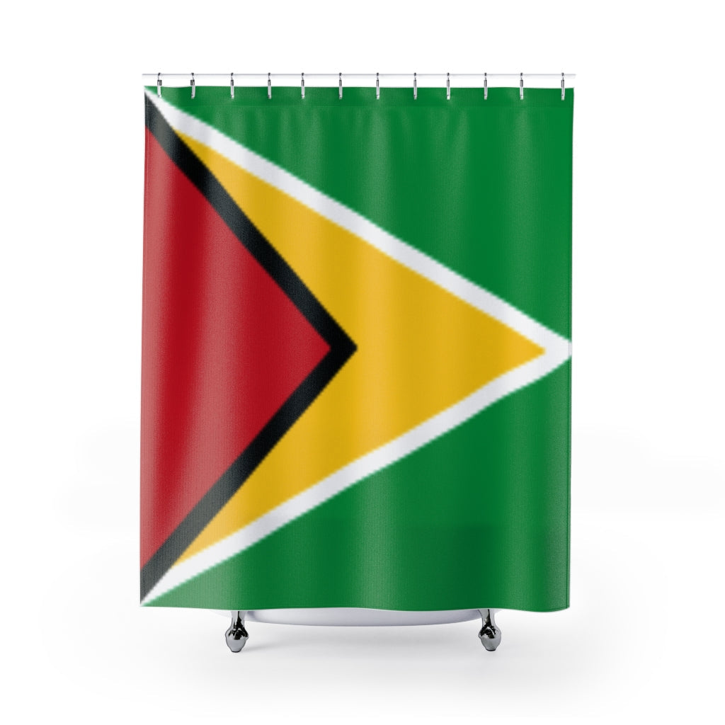 Guyana Flag Stylish Design 71" x 74" Elegant Waterproof Shower Curtain for a Spa-like Bathroom Paradise Exceptional Craftsmanship-Express Your Love Gifts