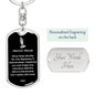 Hail Mary Polish Swivel Keychain Dog Tag Stainless Steel or 18k Gold-Express Your Love Gifts