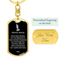 Hail Mary Polish Swivel Keychain Dog Tag Stainless Steel or 18k Gold-Express Your Love Gifts