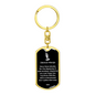 Hail Mary Polish Swivel Keychain Dog Tag Stainless Steel or 18k Gold-Express Your Love Gifts