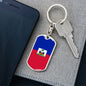 Haiti Flag Keychain Dog Tag Stainless Steel or 18k Gold Keyring-Express Your Love Gifts