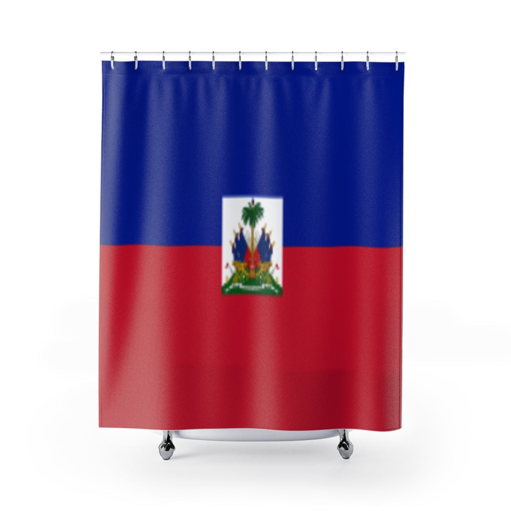 Haiti Flag Stylish Design 71" x 74" Elegant Waterproof Shower Curtain for a Spa-like Bathroom Paradise Exceptional Craftsmanship-Express Your Love Gifts