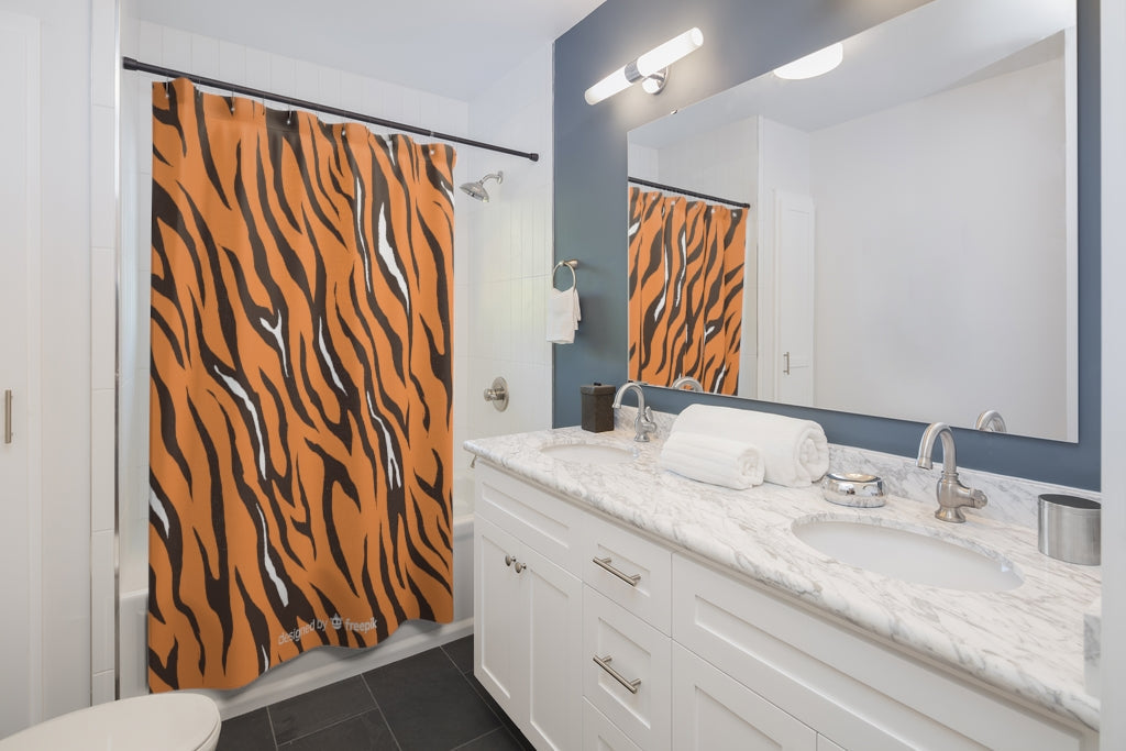 Hand Drawn Tiger Stylish Design 71" x 74" Elegant Waterproof Shower Curtain for a Spa-like Bathroom Paradise Exceptional Craftsmanship-Express Your Love Gifts