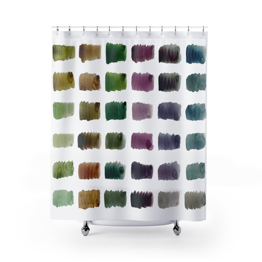 Hand Painted Collection Stylish Design 71" x 74" Elegant Waterproof Shower Curtain for a Spa-like Bathroom Paradise Exceptional Craftsmanship-Express Your Love Gifts