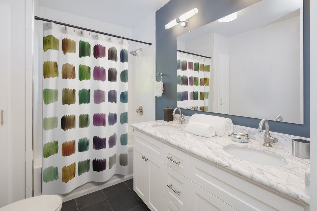 Hand Painted Collection Stylish Design 71" x 74" Elegant Waterproof Shower Curtain for a Spa-like Bathroom Paradise Exceptional Craftsmanship-Express Your Love Gifts