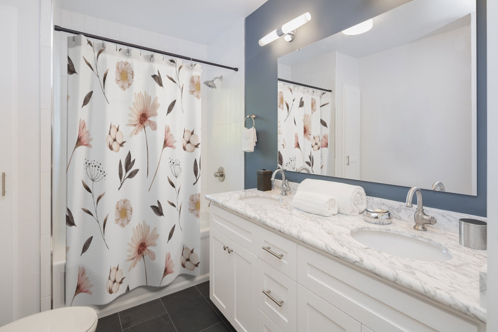 Hand Painted Watercolor Stylish Design 71" x 74" Elegant Waterproof Shower Curtain for a Spa-like Bathroom Paradise Exceptional Craftsmanship-Express Your Love Gifts
