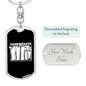 Handwerker Swivel Keychain Woodworker Dog Tag Stainless Steel or 18k Gold-Express Your Love Gifts