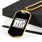 Handwerker Woodworker Dog Tag Stainless Steel or 18k Gold W 24"-Express Your Love Gifts