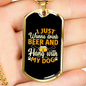 Hang Out With Dog Necklace Stainless Steel or 18k Gold Dog Tag 24" Chain-Express Your Love Gifts