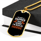 Happier With Horse Horse Necklace Stainless Steel or 18k Gold Dog Tag 24" Chain-Express Your Love Gifts