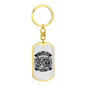 Happiness And Peace In God Keychain Stainless Steel or 18k Gold Dog Tag Keyring-Express Your Love Gifts
