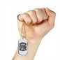 Happiness And Peace In God Necklace Stainless Steel or 18k Gold Dog Tag 24" Chain-Express Your Love Gifts