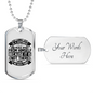 Happiness And Peace In God Necklace Stainless Steel or 18k Gold Dog Tag 24" Chain-Express Your Love Gifts