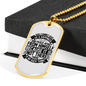 Happiness And Peace In God Necklace Stainless Steel or 18k Gold Dog Tag 24" Chain-Express Your Love Gifts
