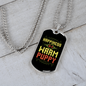 Happiness is a warm puppy-31 Necklace Stainless Steel or 18k Gold Dog Tag 24" Chain-Express Your Love Gifts