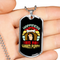 Happiness is a Warm Puppy Bone Necklace Stainless Steel or 18k Gold Dog Tag 24" Chain-Express Your Love Gifts