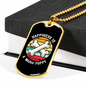 Happiness is a Warm Puppy Bones White Necklace Stainless Steel or 18k Gold Dog Tag 24" Chain-Express Your Love Gifts