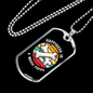 Happiness is a Warm Puppy Bones White Necklace Stainless Steel or 18k Gold Dog Tag 24" Chain-Express Your Love Gifts