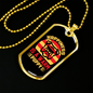 Happiness is a Warm Puppy Bulldog Head Necklace Stainless Steel or 18k Gold Dog Tag 24" Chain-Express Your Love Gifts