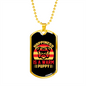 Happiness is a Warm Puppy Bulldog Head Necklace Stainless Steel or 18k Gold Dog Tag 24" Chain-Express Your Love Gifts