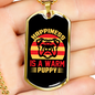 Happiness is a Warm Puppy Bulldog Head Necklace Stainless Steel or 18k Gold Dog Tag 24" Chain-Express Your Love Gifts