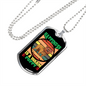 Happiness is a Warm Puppy Bulldog Necklace Stainless Steel or 18k Gold Dog Tag 24" Chain-Express Your Love Gifts
