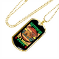 Happiness is a Warm Puppy Bulldog Necklace Stainless Steel or 18k Gold Dog Tag 24" Chain-Express Your Love Gifts