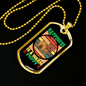 Happiness is a Warm Puppy Bulldog Necklace Stainless Steel or 18k Gold Dog Tag 24" Chain-Express Your Love Gifts