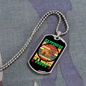 Happiness is a Warm Puppy Bulldog Necklace Stainless Steel or 18k Gold Dog Tag 24" Chain-Express Your Love Gifts