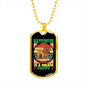 Happiness is a Warm Puppy Bulldog Necklace Stainless Steel or 18k Gold Dog Tag 24" Chain-Express Your Love Gifts