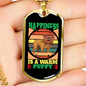 Happiness is a Warm Puppy Bulldog Necklace Stainless Steel or 18k Gold Dog Tag 24" Chain-Express Your Love Gifts