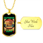 Happiness is a Warm Puppy Bulldog Necklace Stainless Steel or 18k Gold Dog Tag 24" Chain-Express Your Love Gifts
