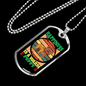 Happiness is a Warm Puppy Bulldog Necklace Stainless Steel or 18k Gold Dog Tag 24" Chain-Express Your Love Gifts