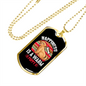 Happiness is a Warm Puppy Circle White Necklace Stainless Steel or 18k Gold Dog Tag 24" Chain-Express Your Love Gifts