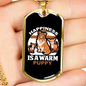 Happiness is a Warm Puppy Family Necklace Stainless Steel or 18k Gold Dog Tag 24" Chain-Express Your Love Gifts