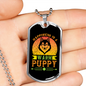 Happiness is a Warm Puppy Head Necklace Stainless Steel or 18k Gold Dog Tag 24" Chain-Express Your Love Gifts