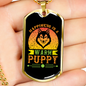 Happiness is a Warm Puppy Head Necklace Stainless Steel or 18k Gold Dog Tag 24" Chain-Express Your Love Gifts