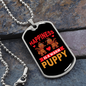 Happiness is a Warm Puppy Hearts Necklace Stainless Steel or 18k Gold Dog Tag 24" Chain-Express Your Love Gifts