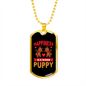Happiness is a Warm Puppy Hearts Necklace Stainless Steel or 18k Gold Dog Tag 24" Chain-Express Your Love Gifts